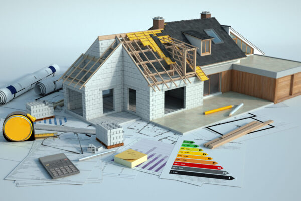 3d,Rendering,Of,A,House,Undergoing,Amplifying,Renovations,There,Is